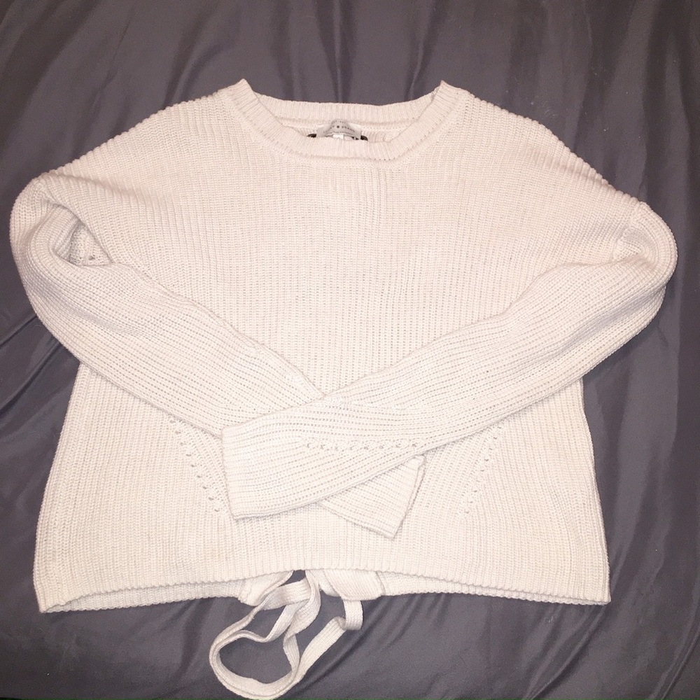 Lucky Brand Back Lace Pullover Sweater